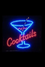 LED Cocktails Sign 19x19