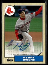 2017 Topps 1987 Baseball Autographs Henry Owens Auto Boston Red Sox #1987A-HO