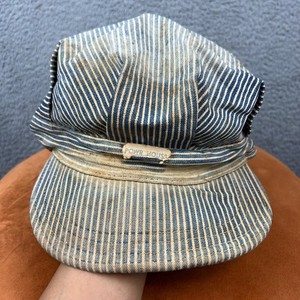 Vintage 40s hickory stripe railroad engineer cap Striped collectible