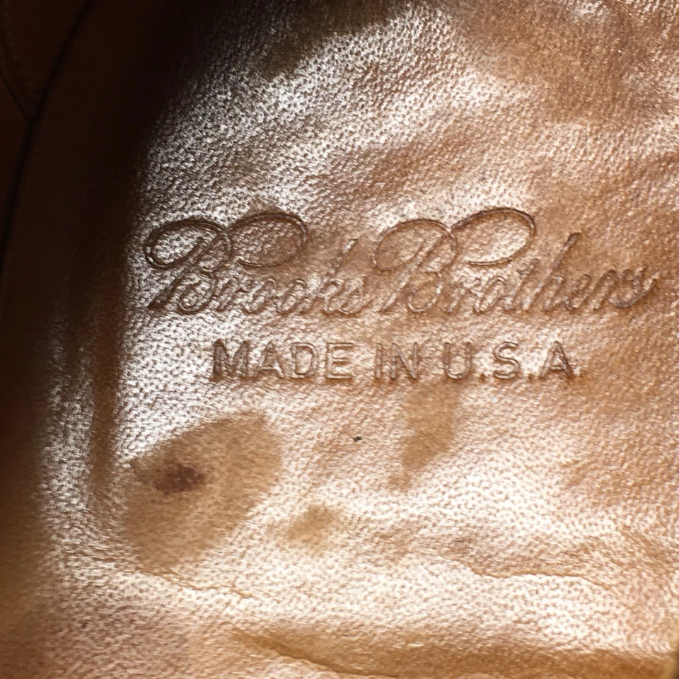 Zapatos de Vestir Brooks Brothers Oxfords Para Hombre Talla 8.5 Marrón Gamuza Puntera Hechos en EE. UU. Foto 3 de 4