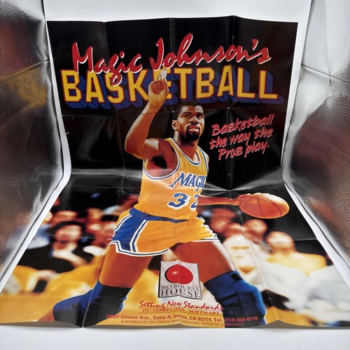 Magic Johnson’s Basketball Poster “Basketball The Way The Pros Play” Folded - Picture 1 of 7