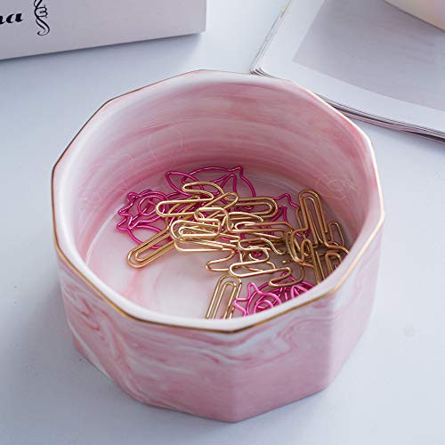 Paper Clip Holder Ceramic Marbling Paper Clip Dispenser for Desk Paper Clip - 第 6/7 張圖片
