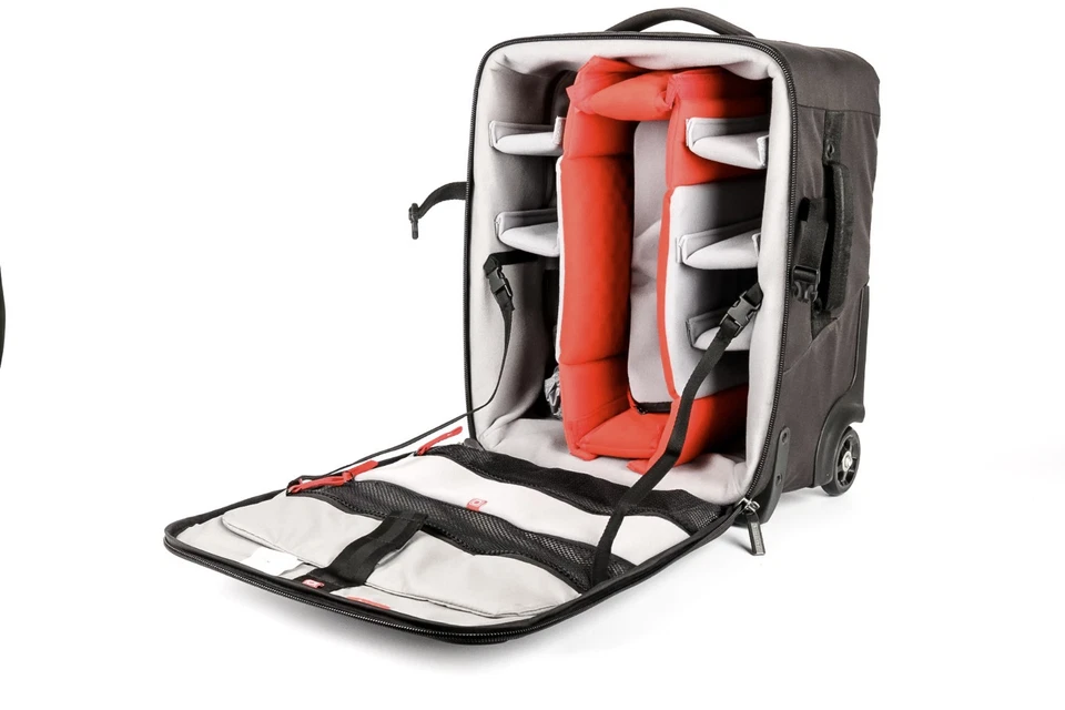 MANFROTTO PRO ROLLER BAG 50 with RAIN COVER, PRO ROLLER DIVIDERS BLACK RED GREY - Image 3 of 4