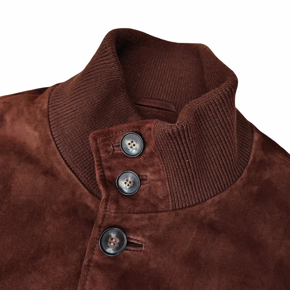Reiss Suede Harrington Jacket Espresso Brown - Large - Image 3 of 4