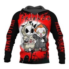 Jack Skellington And Penny Wise Clown Best Frie 3D HOODIE All Over Print Us Size