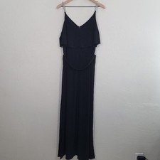 MICHAEL Michael Kors Chain Straps Black Belted Maxi Dress Stretch Size XL