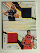 Ja Morant Zion Williamson 2024-25 Panini Immaculate Dual Mem Relic /99 Game-Worn