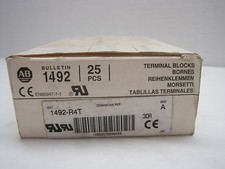 NEW BOX OF 25 ALLEN BRADLEY 1492-R4T TERMINAL BLOCKS 1492R4T