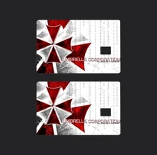 2 Umbrella Corp Premium Print Debit/Credit Card Small Chips Skin Stickers