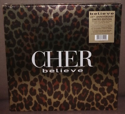 Cher EU NUMBERED BOX CLEAR BLUE TRIPLE VINYL Believe 25 Anniversary LP 3x12'' NEW