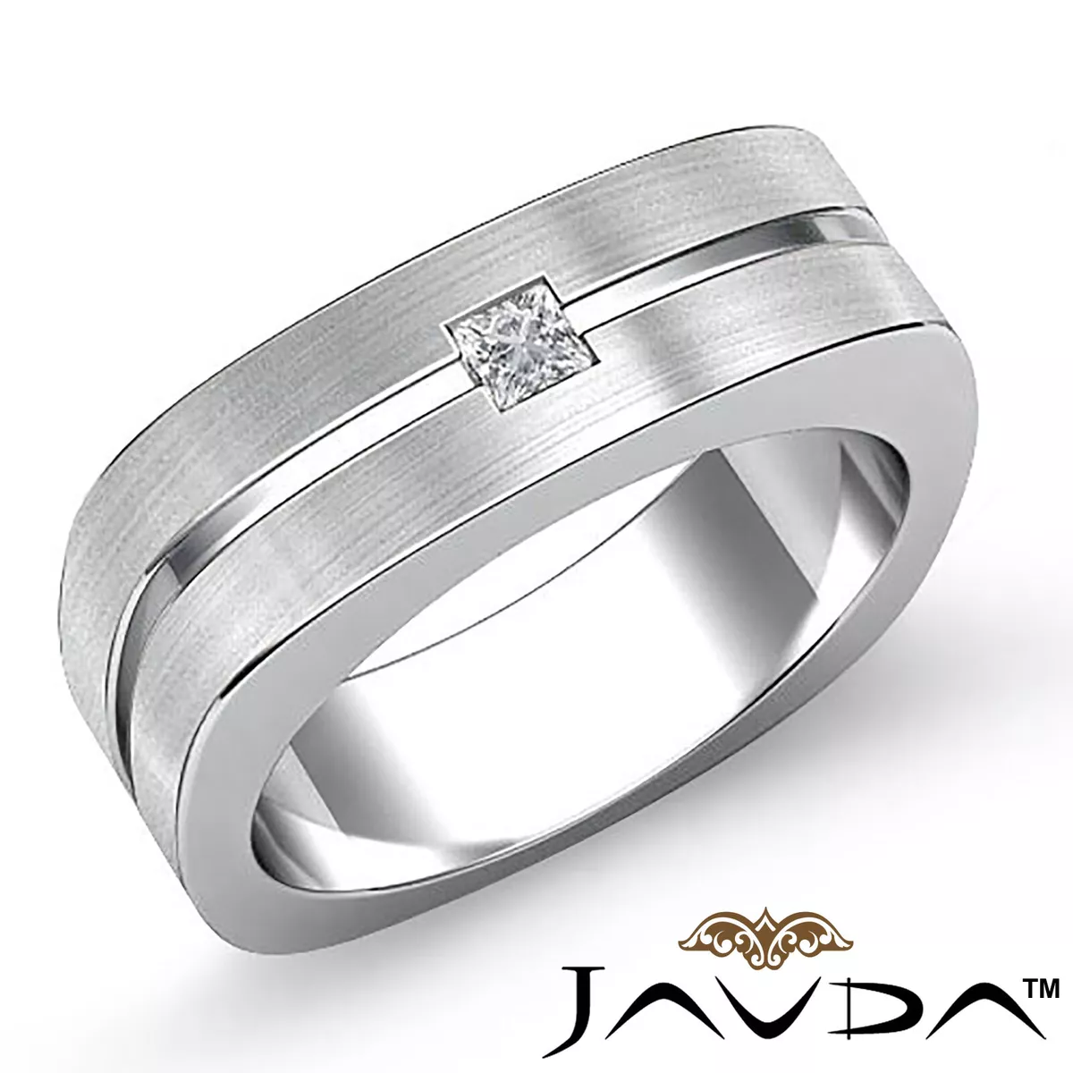 Matte European Shank Princess Bezel Men s Diamond Half Wedding