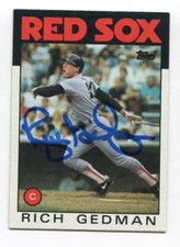 1986 Topps Rich Gedman Signed Card Baseball MLB Autographed AUTO #375