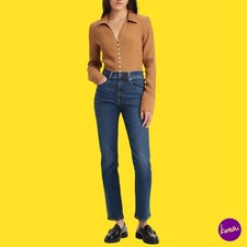 LEVI'S Women's Jeans, 724 High Rise Straight, Blue Wave Dark, 34W x 32L