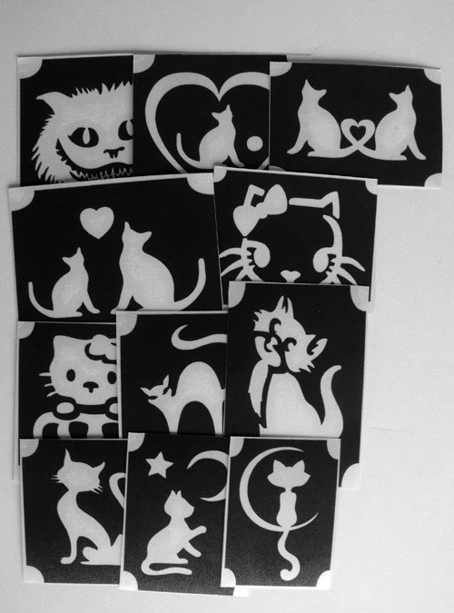 GLITTERTATTOO4YOU 11 different tattoo stencils glitter tattoo body jewelry cat animals