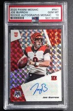 2020 Panini Mosaic JOE BURROW Auto Rookie RC #RA1 Bengals PSA 10 Gem Mint Rare