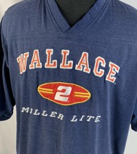 Vintage NASCAR T Shirt Racing Tee Rusty Wallace Embroidered Logo Miller XL 90s