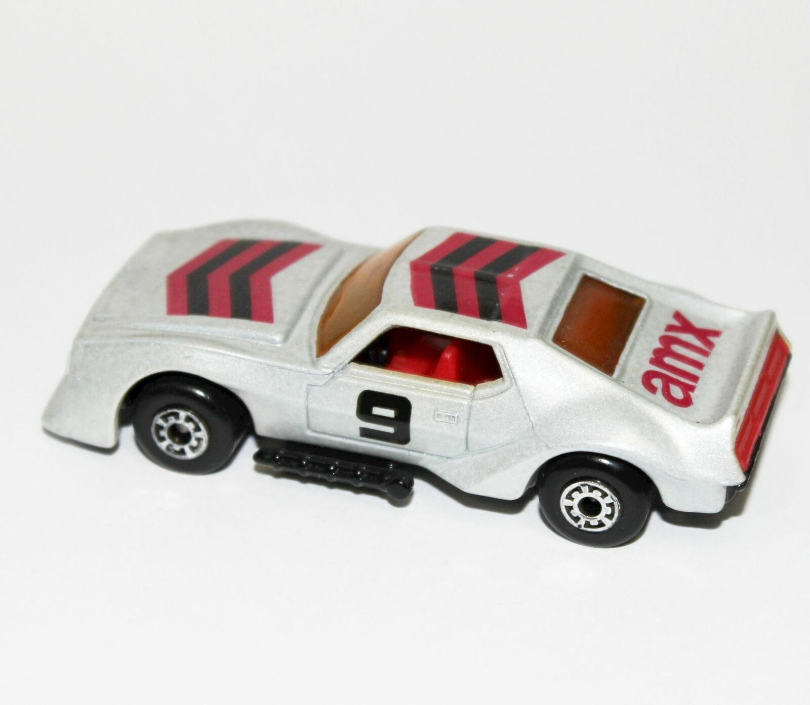 Vintage Matchbox AMX pro Stocker Racer Race Car Toy Diecast #9 Gray Red ...