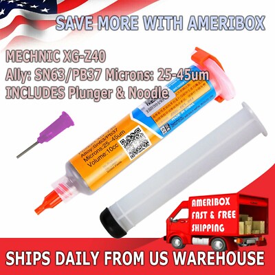 MECHANIC XG-Z40 10cc Syringe Solder Paste Flux Sn63/Pb37 25-45um 10cc Tested