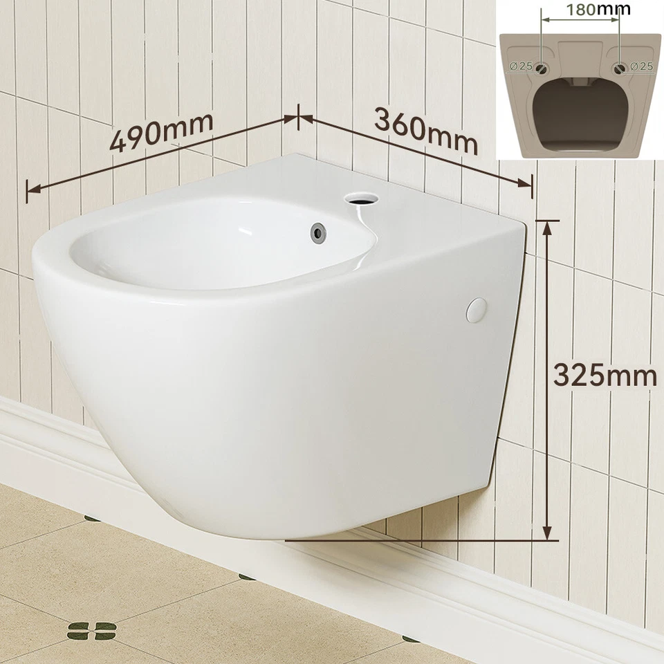 Wand Hänge WC spülrandlos rimless mit Softclose Lotus-Effekt Bidet SET HOROW - Bild 4 von 4