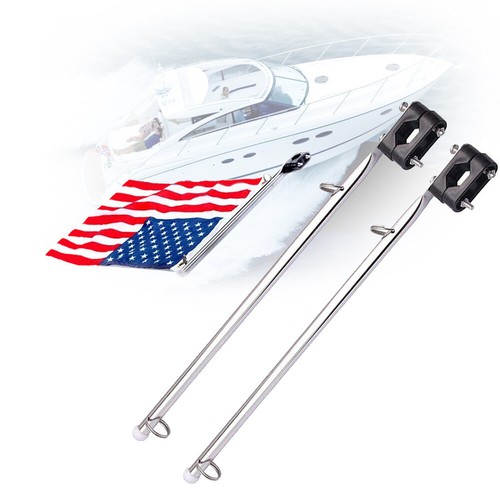 2 Piezas 7/8" a 1" Marino Acero Inoxidable Montaje en Riel Bandera Poste Barco Accesorios - Imagen 5 de 6