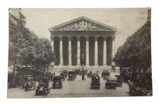 Antique Postcard Paris La Rue Royale Madeleine Church