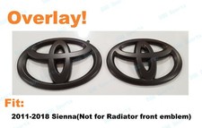 2pcs Matte Black Toyota Logo Overlay Emblem Front Rear For 2011-2018 Sienna 2pcs Matte Black Toyota Logo Overlay Emblem Front Rear For 2011-2018 Sienna