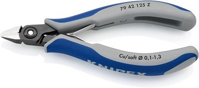 KNIPEX 79 42 125 Z Diagonal Cutter 4,92'' with pointed head for soft materials