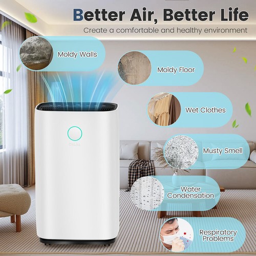 25L Dehumidifier Air Purifier with Humidistat LCD Display for Home Laundry UK - Picture 9 of 16
