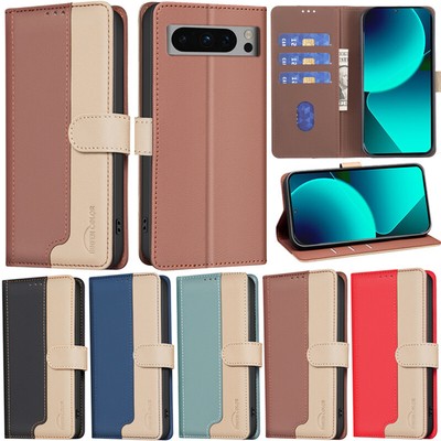 Luxury Splice Wallet Flip Skin Stand Cover Case For Google Pixel 8A 8 Pro 9 Pro