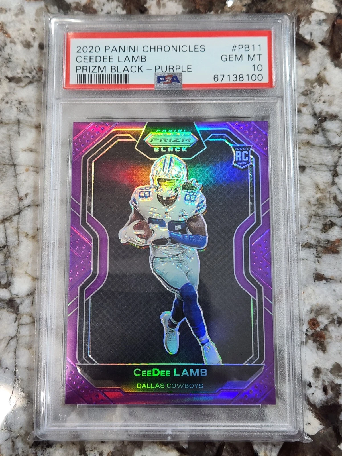 CeeDee Lamb Panini Chronicles Prizm Black #PB11 Purple