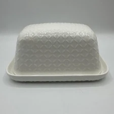 SEED By Ciroa Stoneware White 7” Oversized 2 Stick Butter Dish