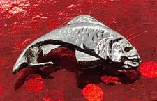 Vintage Tie Tack / Tie Pin  Silver Tone Fish Fishing Fisherman Trout