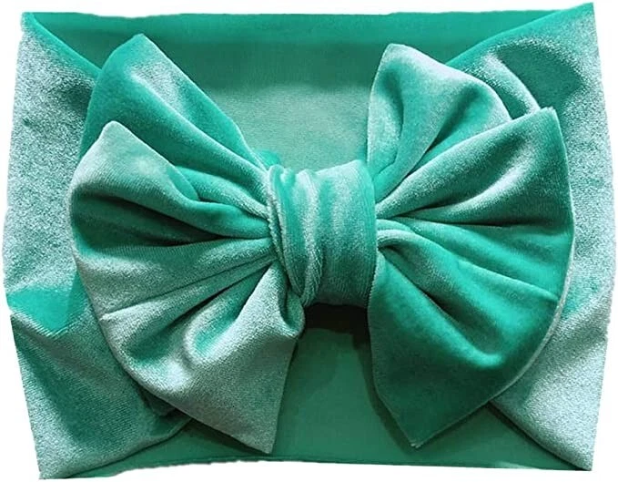 10 Pack Wide Velvet Knotted Elastic Stretchy Headbands Kids Toddler Newborn Baby - Image 4 of 4