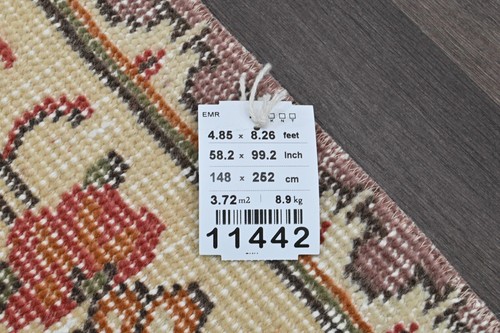 Vintage Turkish Oushak Rug, PINK 5x8 ft, Handmade Wool, Bohemian Anatolian - Picture 10 of 10