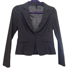 Have Brand Solid Gray Blazer Jacket Long Sleeve Cotton Blend Women's Size M