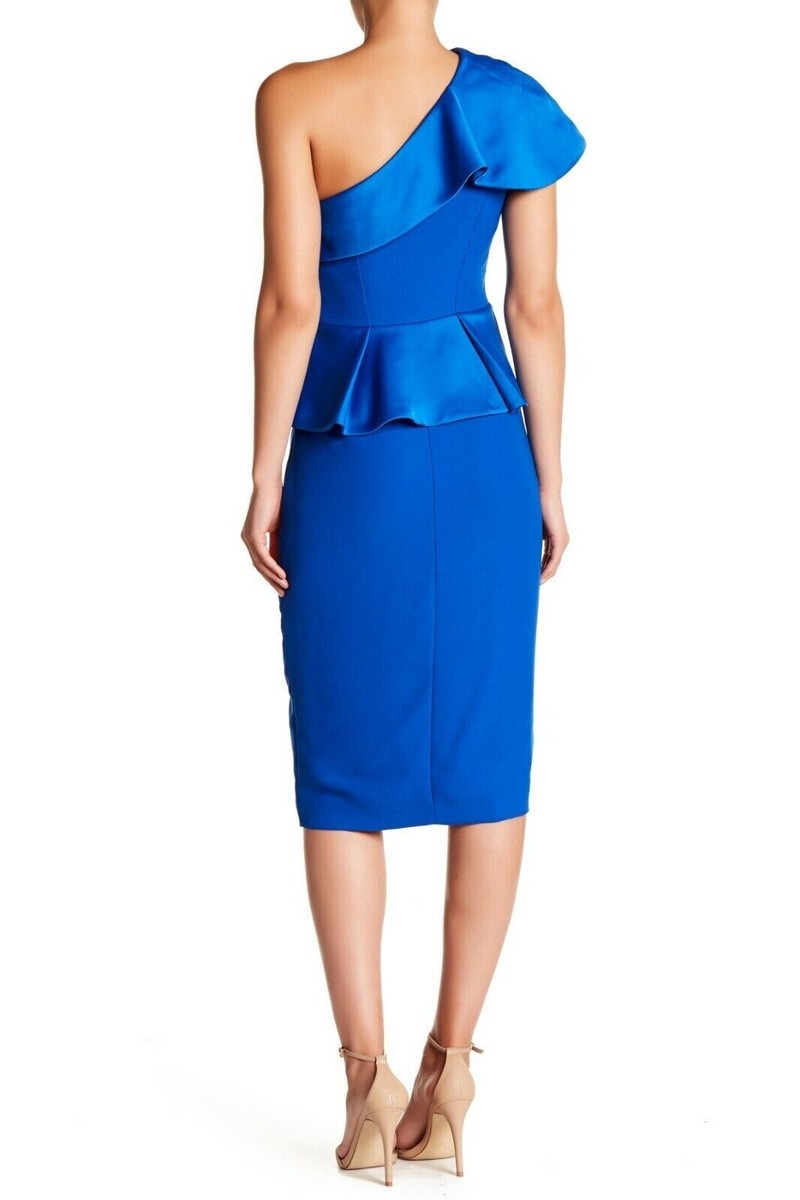 Ted Baker Pana Women One-Shoulder Peplum Sheath Dress Royal Blue