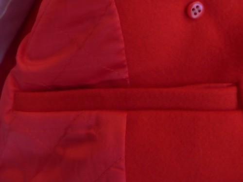 CLUB MONACO Women's Hot Tomato Red Italian Wool Lined DB Car Coat Sz M - Picture 5 of 7