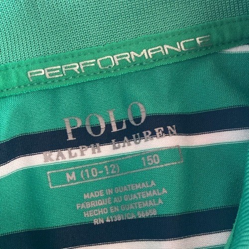 Polo Ralph Lauren Boy’s Short Sleeve Stripe Polo Shirt Sz M 8/10 - Picture 9 of 12