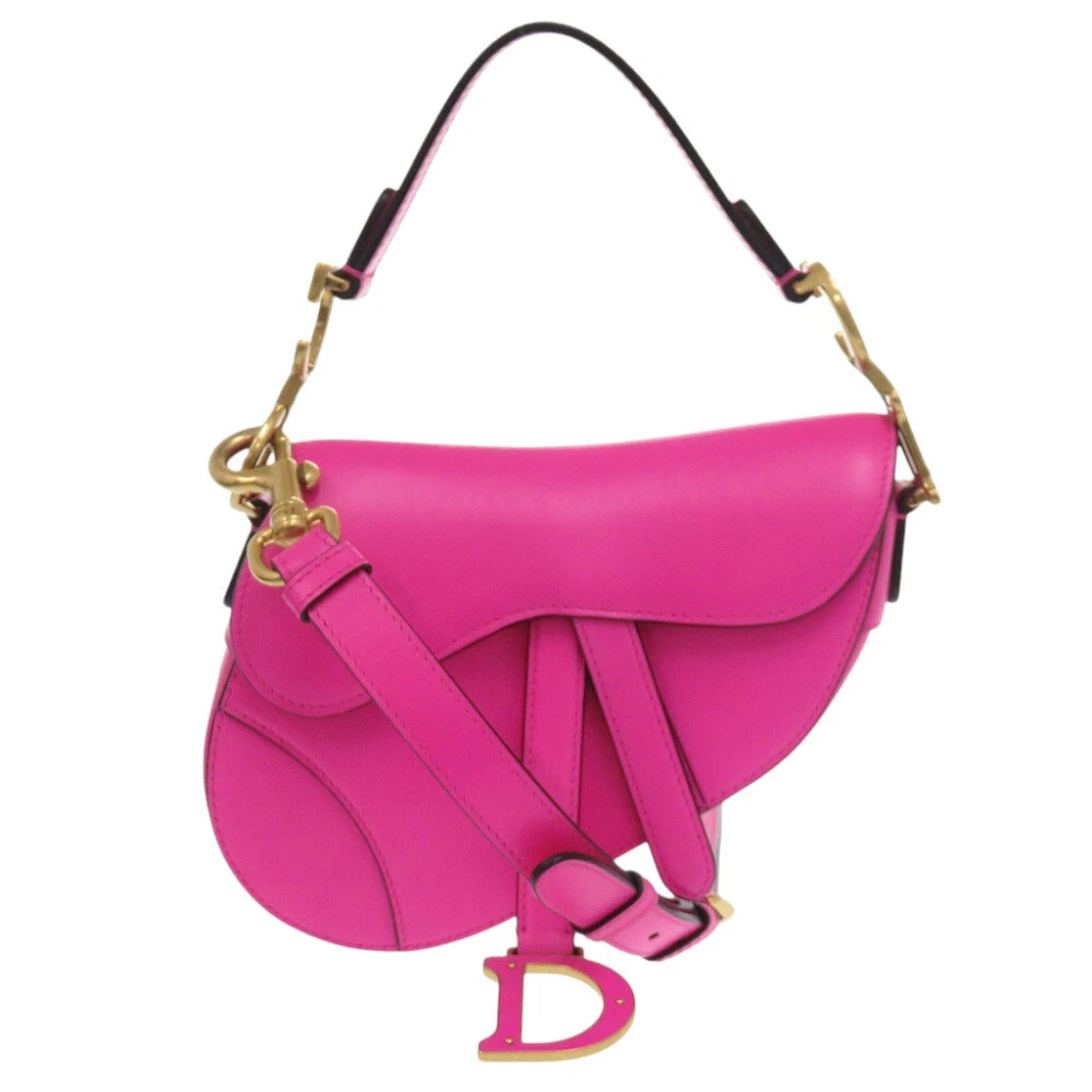 AUTHENTIQUE sacoche selle Christian Dior sac à main passion cuir rose