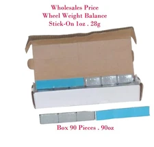 1 Box Stick On Wheel Weight Balance Blue Tape 1oz . 28g Tota; 90 Pieces 90oz
