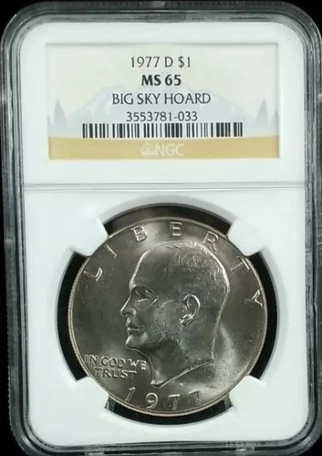 1977-D CLAD  $1 NGC MS 65 Eisenhower Dollar  "BIG SKY HOARD" #8238