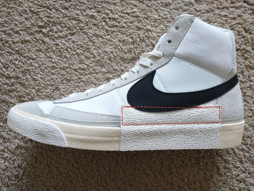 Große Größe 14 gebrauchter Herren Nike Blazer 77 Pro Club Mid Remastered Light Bone schwarz - Bild 2 von 11