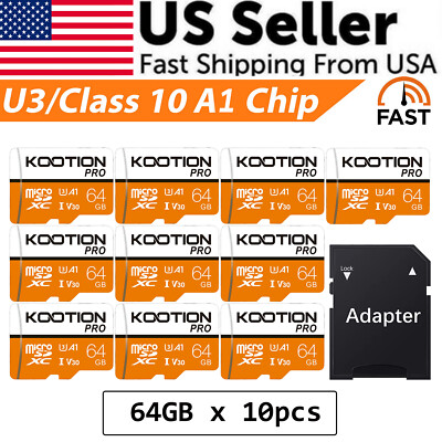 5/10/20 PCS 64GB Micro SD Card Class 10 Memory Card TF Flash Cards for Camera