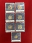 90% Silver US  5 Walking LibertyQuarters,  1 Barber Quarter & 1 Barber Dime- 7pc