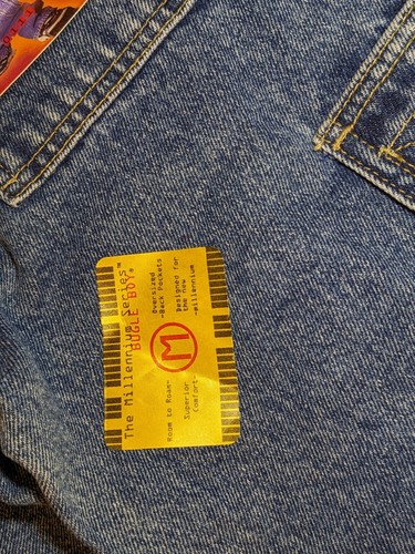 Vintage Bugle Boy Kids Jeans Boys 7X Cargo Pants Millennium Series Blue - Picture 4 of 6