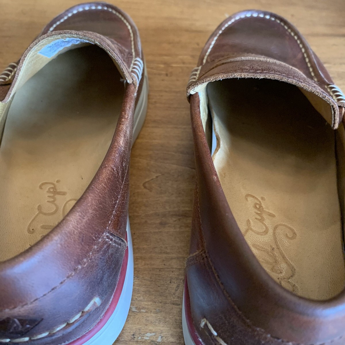 Sperry Gold Cup Brown Beef Roll Penny Loafers White Soles  display picture 2