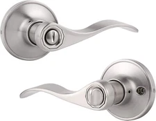 Modern Home Remodeling Satin Nickel Privacy Door Lever Lock for Bedroom Bathroom