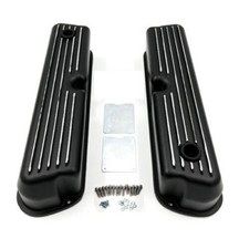 Sbf Sb Ford Mustang 5.0l 289 302 351w Finned Tall Black Aluminum Valve Covers
