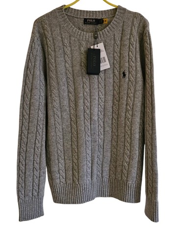 Men’s Ralph Lauren Grey Knit Jumper - Fits Medium Size