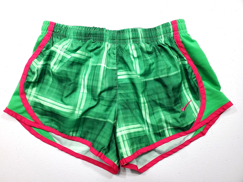 Nike Dri-Fit Girl's Athletic/Running Green/Hot Pink Shorts. Size Small
